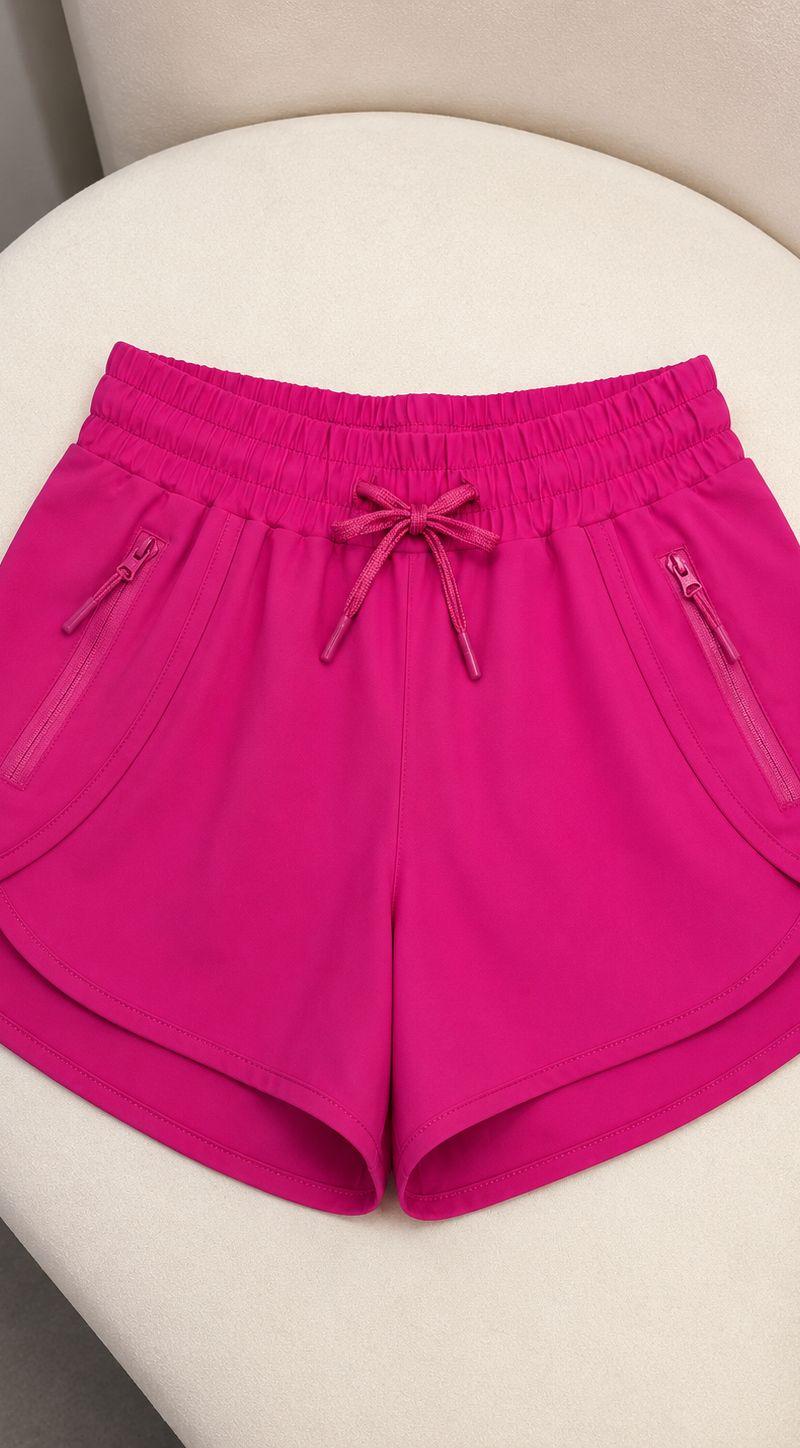 Short Fitness Rosa com Bermuda Interna