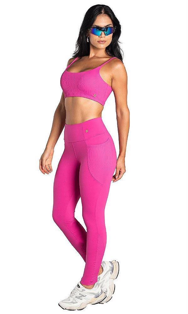 Conjunto Legging Fit/Fit Canelado Bolsos + Top Fit/Fit Canelado Bojo Rem 4