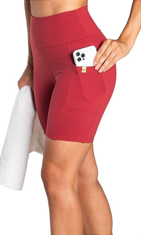 Conjunto Bermuda Fit Bolsos + Top Fit Dec Red Alças Bojo Rem 21