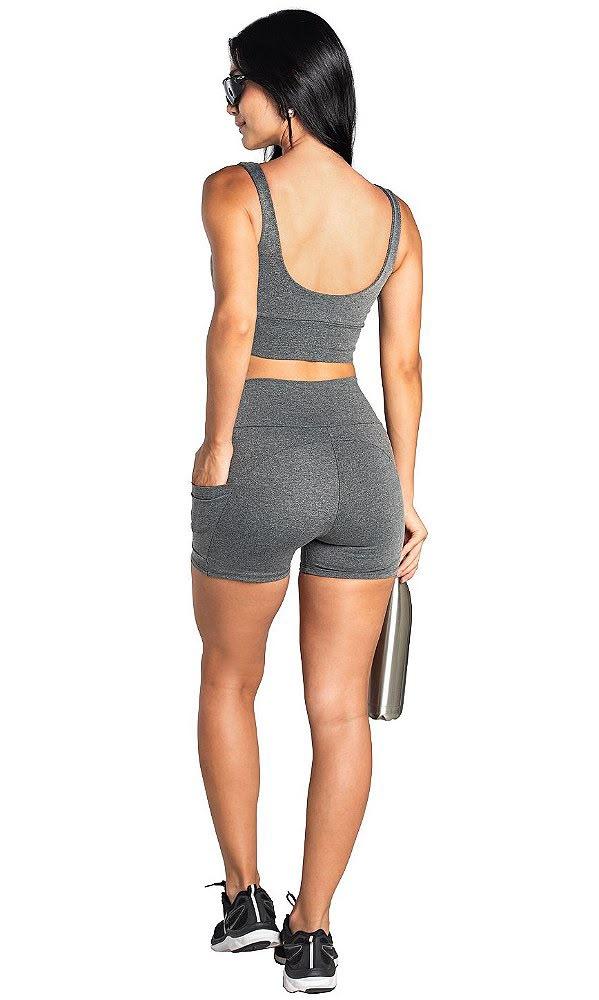 Conjunto Bermuda Fit Bolsos + Top Fit Dec Red Alças Bojo Rem 23